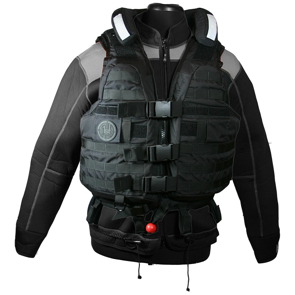 First Watch HBV-100 High Buoyancy Tactical Vest - Black - Medium to XL OutdoorUp