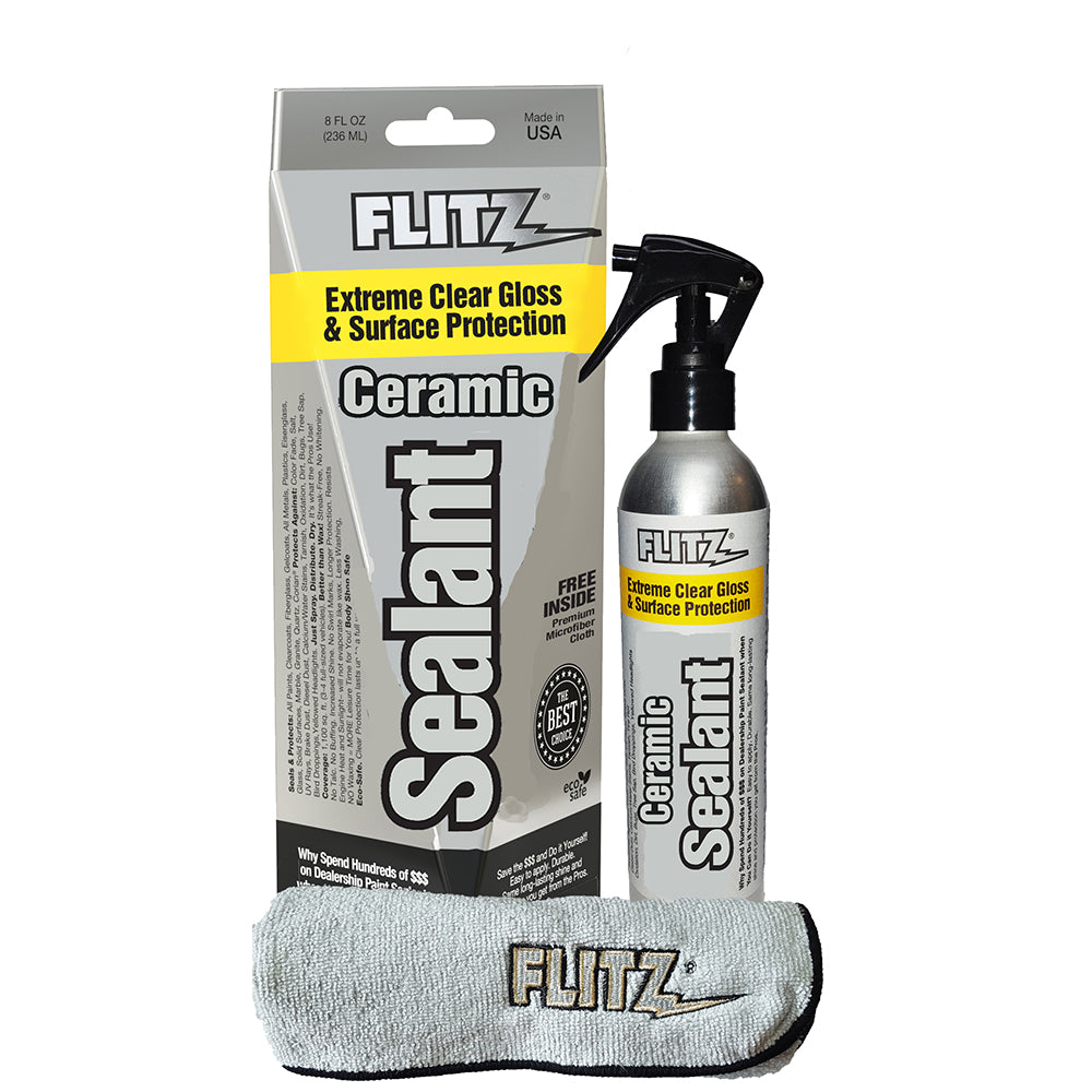 Flitz Ceramic Sealant Spray Bottle w/Microfiber Polishing Cloth - 236ml/8oz OutdoorUp