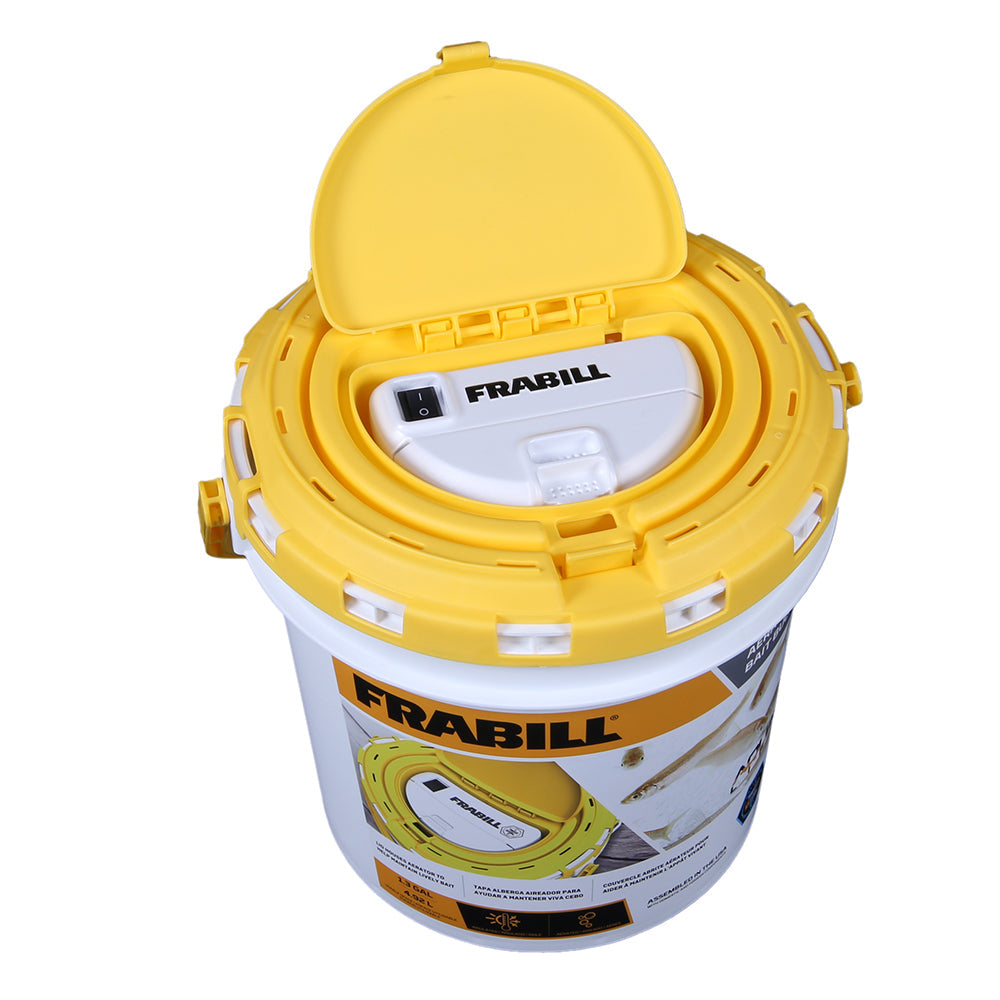Frabill Dual Fish Bait Bucket w/Aerator Built-In OutdoorUp