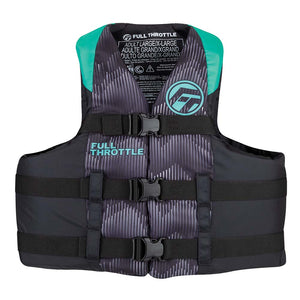 Full Throttle Adult Nylon Life Jacket - 2XL/4XL - Aqua/Black OutdoorUp