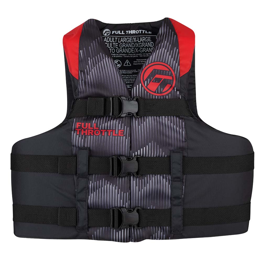 Full Throttle Adult Nylon Life Jacket - 2XL/4XL - Red/Black OutdoorUp