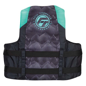 Full Throttle Adult Nylon Life Jacket - S/M - Aqua/Black OutdoorUp