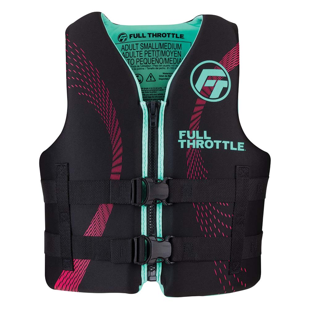 Full Throttle Adult Rapid-Dry Life Jacket - S/M - Aqua/Black OutdoorUp