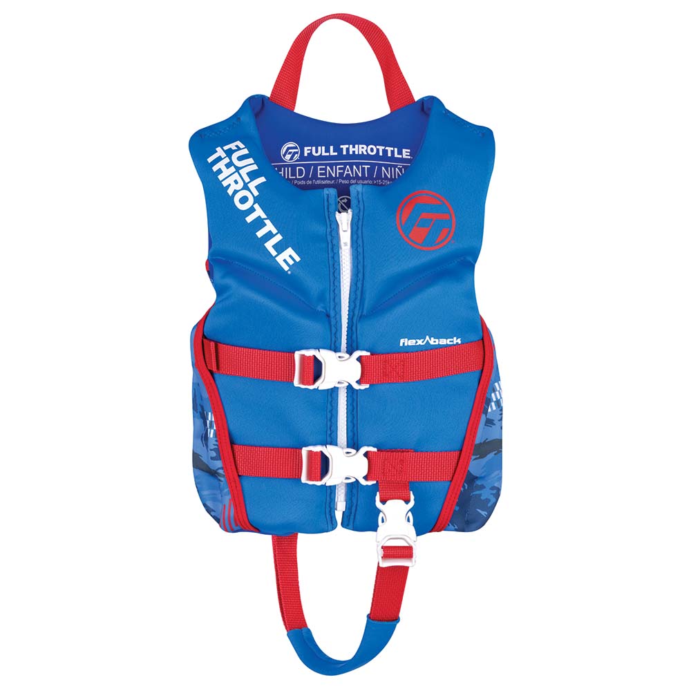 Full Throttle Child Rapid-Dry Flex-Back Life Jacket - Blue OutdoorUp