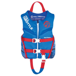 Full Throttle Child Rapid-Dry Flex-Back Life Jacket - Blue OutdoorUp