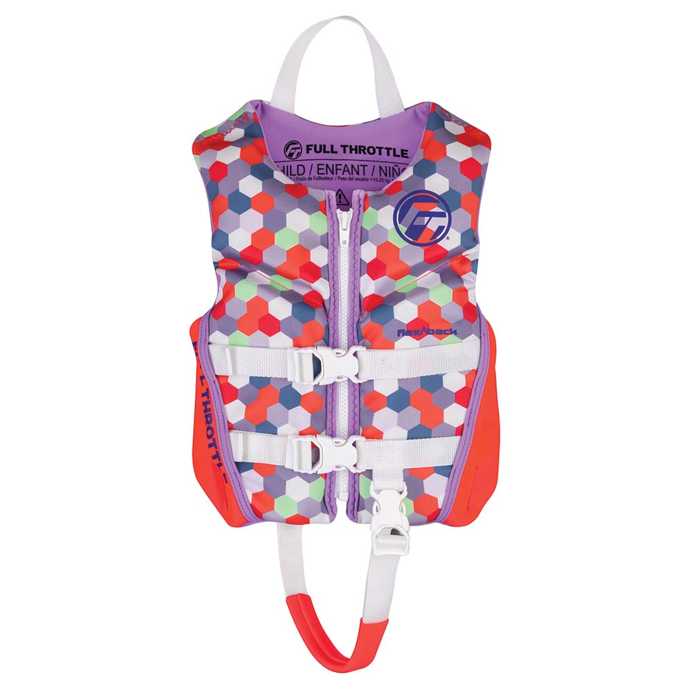 Full Throttle Child Rapid-Dry Flex-Back Life Jacket - Pink OutdoorUp