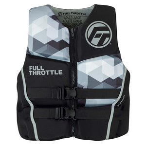 Full Throttle Mens Rapid-Dry Flex-Back Life Jacket - XL - Black/Grey OutdoorUp