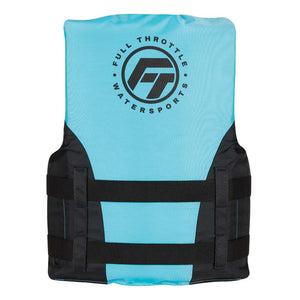 Full Throttle Teen Nylon Life Jacket - Aqua/Black OutdoorUp