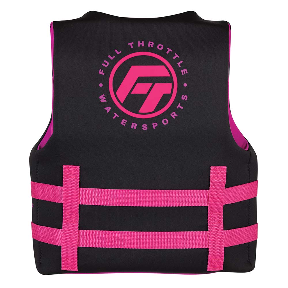 Full Throttle Youth Rapid-Dry Life Jacket - Pink/Black OutdoorUp