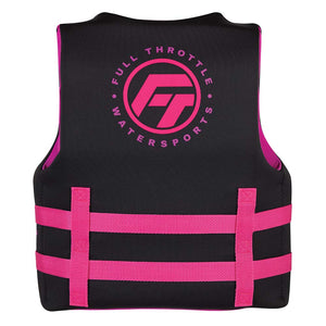 Full Throttle Youth Rapid-Dry Life Jacket - Pink/Black OutdoorUp