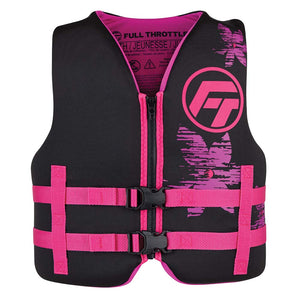 Full Throttle Youth Rapid-Dry Life Jacket - Pink/Black OutdoorUp