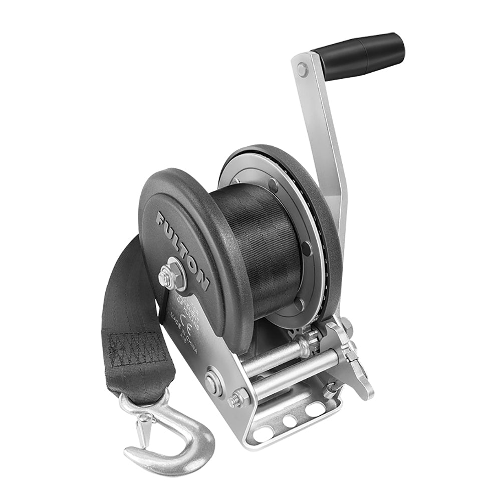 Fulton 1500lb Single Speed Winch w/20 Strap  Cover OutdoorUp