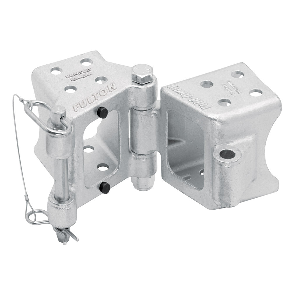 Fulton Fold-Away Bolt-On Hinge Kit 3" x 5" Trailer Beam, Rating 9,000 lbs., 48" Pivot, Z-Max 600 Zinc Finish OutdoorUp