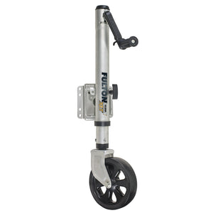 Fulton XLT 1500 lbs. Swing Away Bolt-On Jack w/12" Travel & 8" Poly Wheel - Sharkskin Finish OutdoorUp