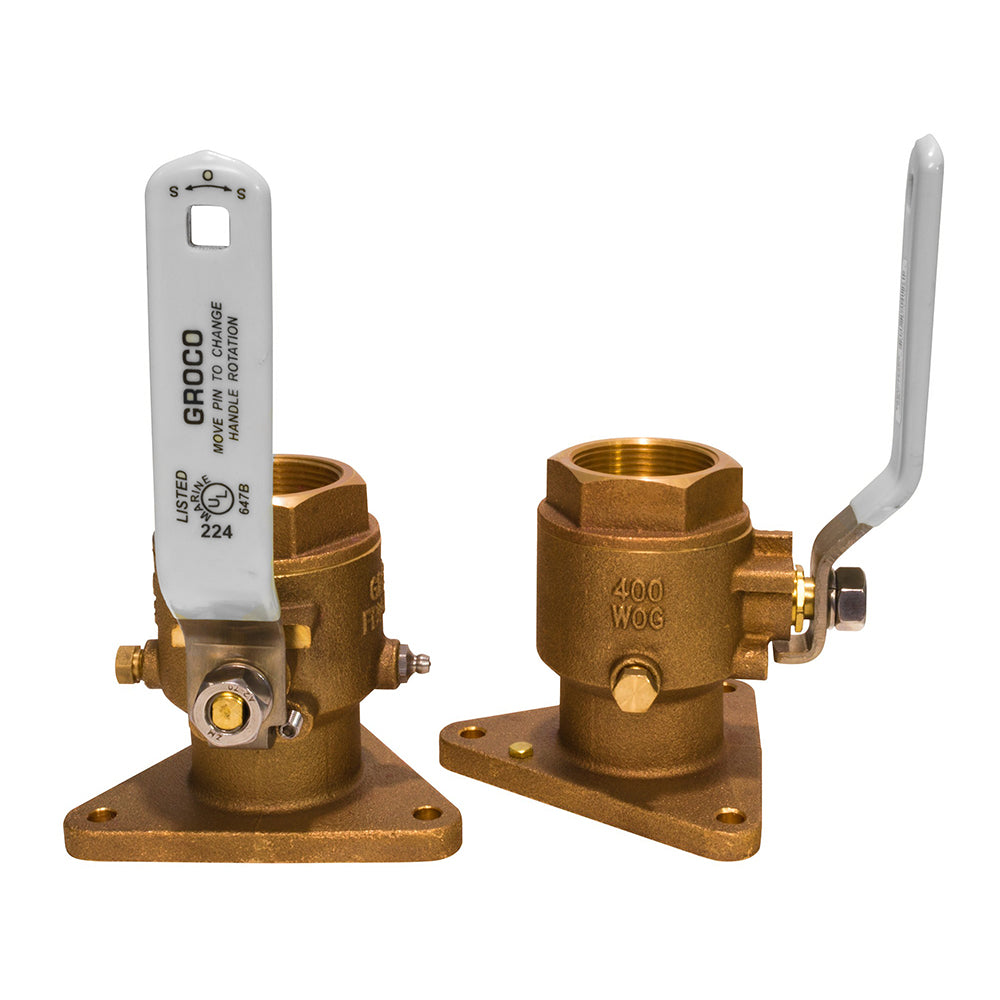 GROCO 1-1/2" Bronze Tri-Flanged Ball Valve/Seacock OutdoorUp