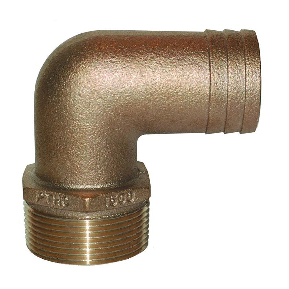 GROCO 1-1/2" NPT x 1-1/2" ID Bronze 90 Degree Pipe to Hose Fitting Standard Flow Elbow OutdoorUp