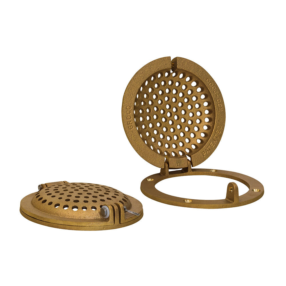 GROCO Bronze Round Hull Strainer w/Access Door f/Up To 4" Thru-Hull OutdoorUp