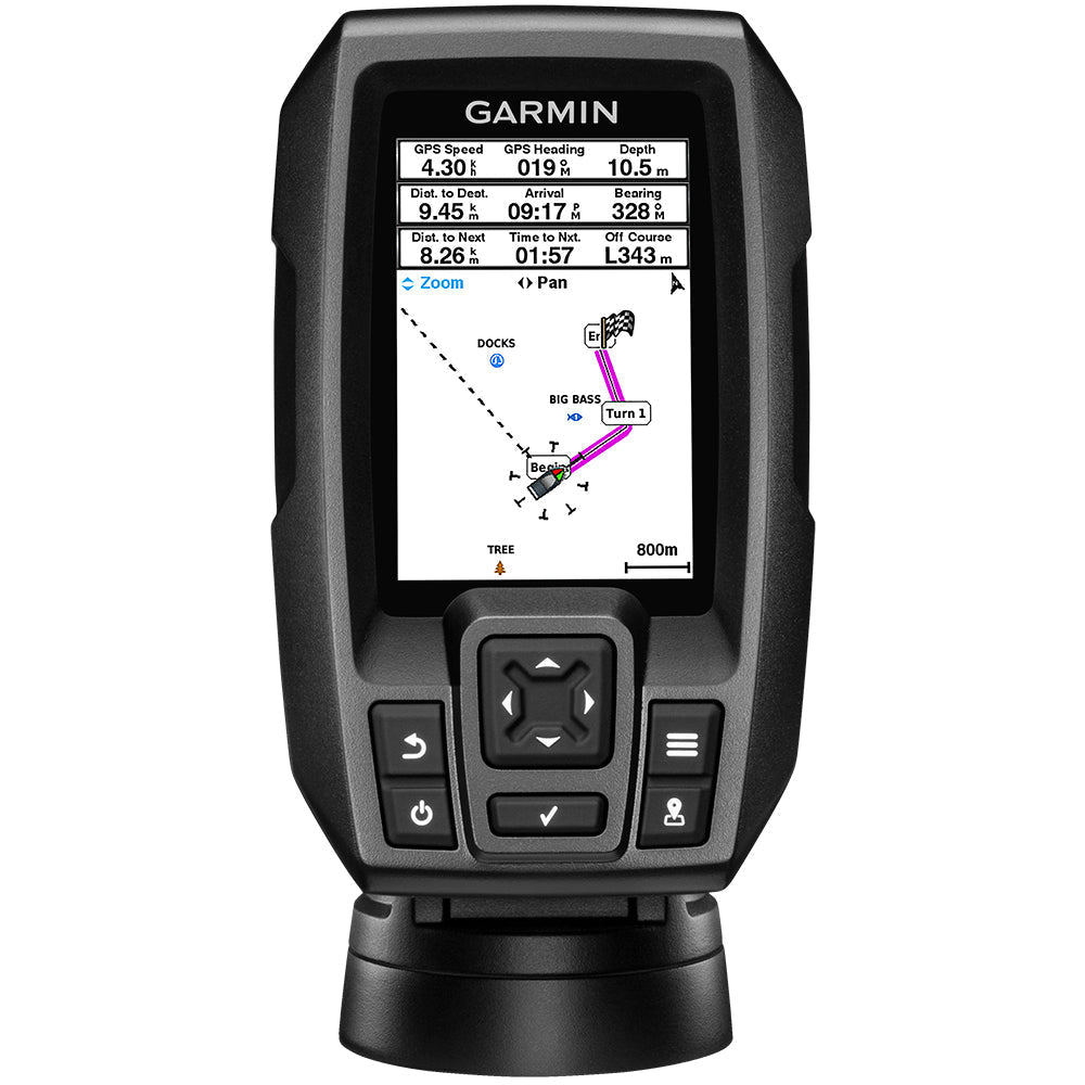 Garmin STRIKER 4 Fishfinder Worldwide Version w/77/200kHz - 4-Pin Transducer w/Transom & Trolling Motor Mounts OutdoorUp