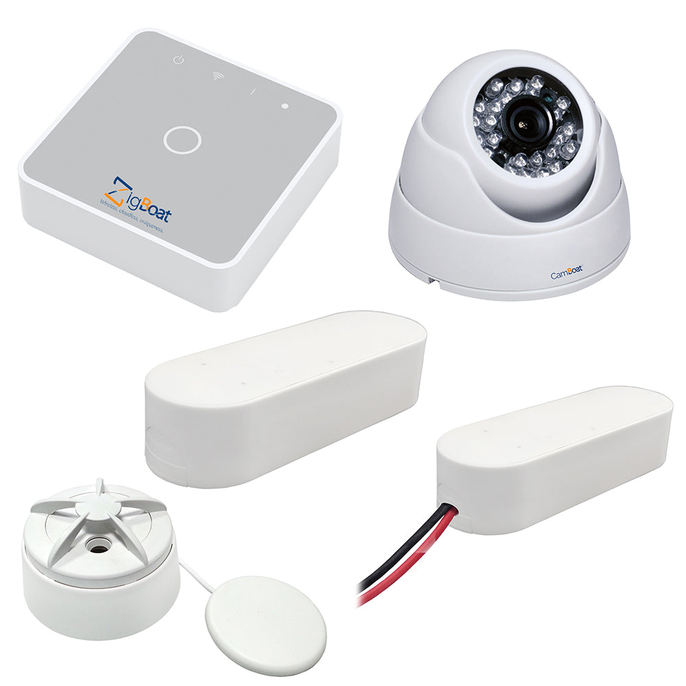 Glomex ZigBoat Starter Kit System w/Camera - Includes Gateway, Battery, Flood, Door/Porthole Sensor  IP Camera OutdoorUp