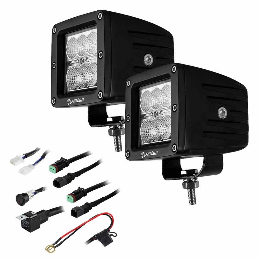 HEISE 6 LED Cube Light - Flood Beam - 3" - 2 Pack OutdoorUp