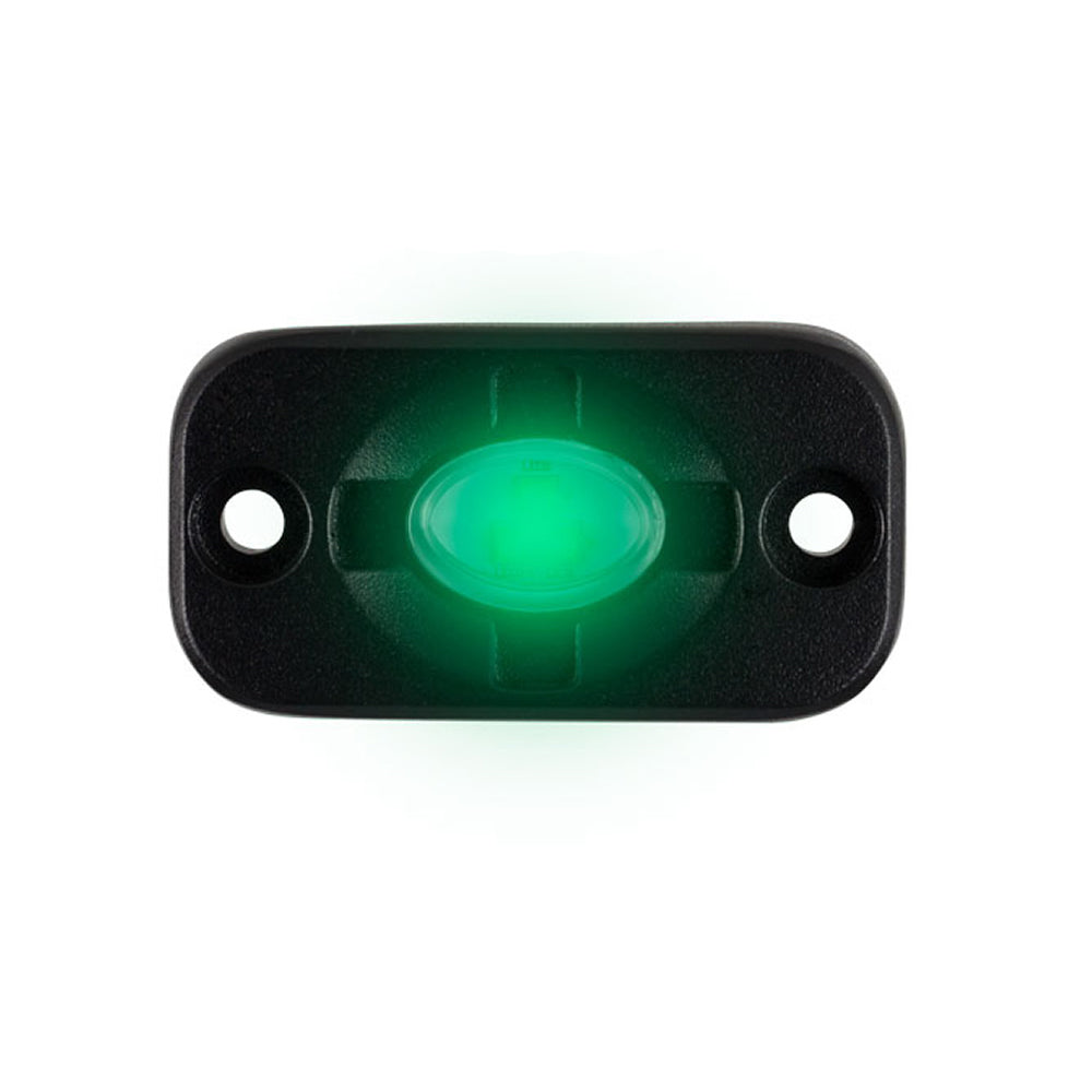 HEISE Auxiliary Accent Lighting Pod - 1.5" x 3" - Black/Green OutdoorUp