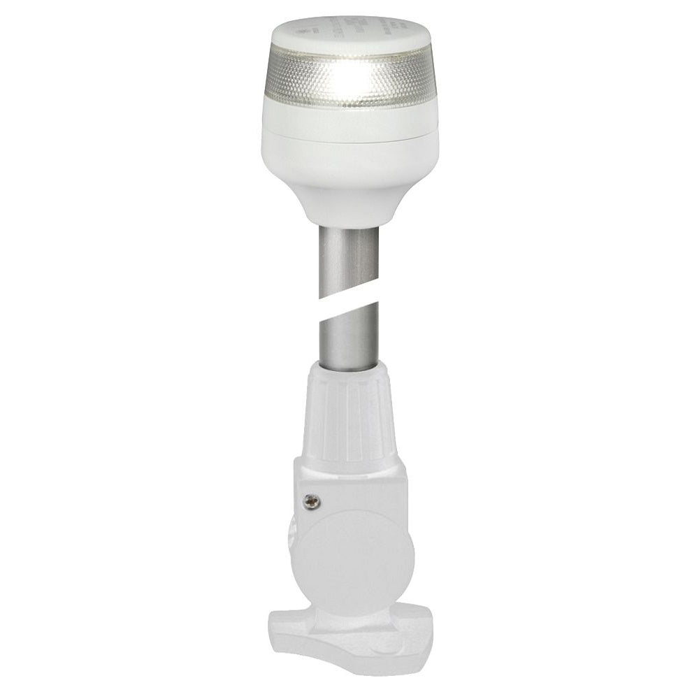 Hella Marine 2nm All Round White Fold Down Pole Navigation Lamp - 8" - White Base OutdoorUp