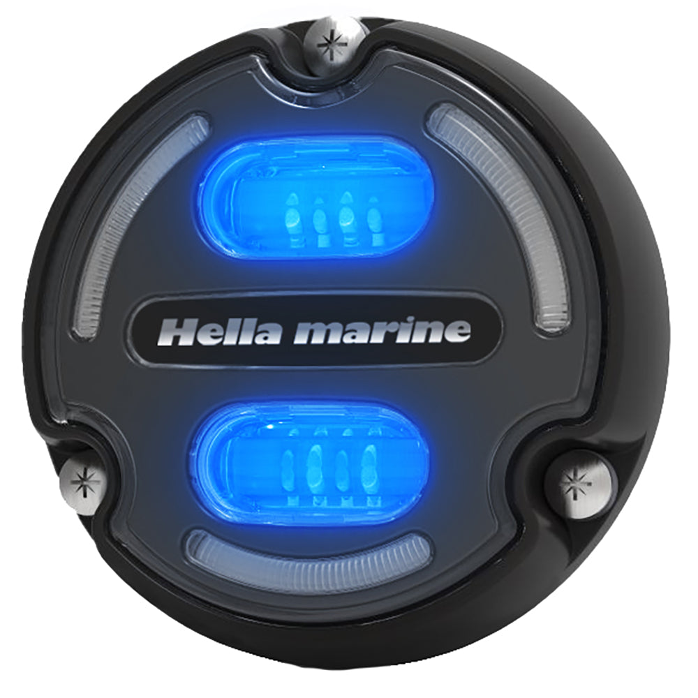 Hella Marine Apelo A2 Blue White Underwater Light - 3000 Lumens - Black Housing - Charcoal Lens w/Edge Light OutdoorUp