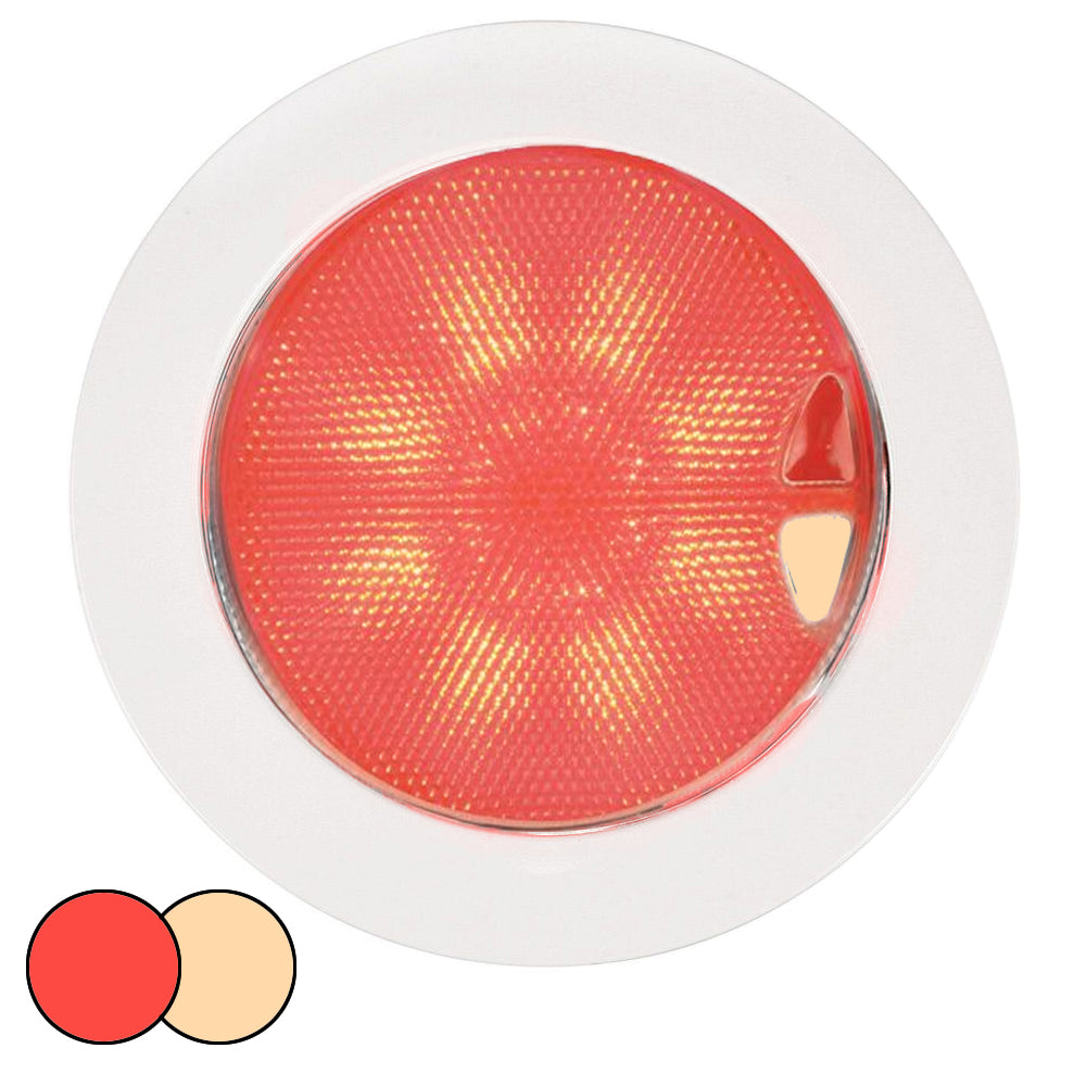 Hella Marine EuroLED 150 Recessed Surface Mount Touch Lamp - Red/Warm White LED - White Plastic Rim OutdoorUp