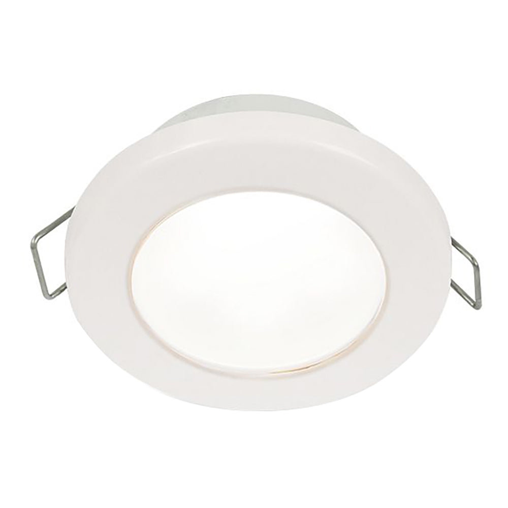 Hella Marine EuroLED 75 3" Round Spring Mount Down Light - White LED - White Plastic Rim - 12V OutdoorUp