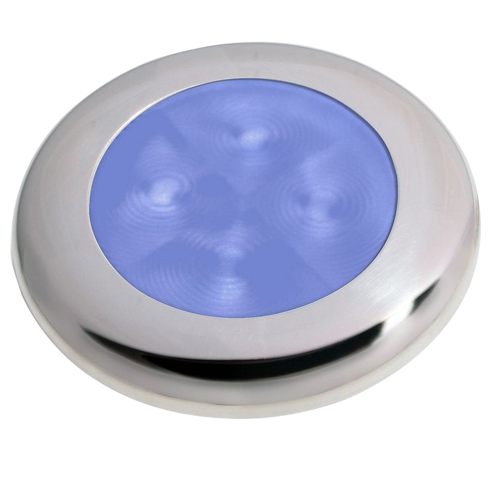 Hella Marine Polished Stainless Steel Rim LED Courtesy Lamp - Blue OutdoorUp