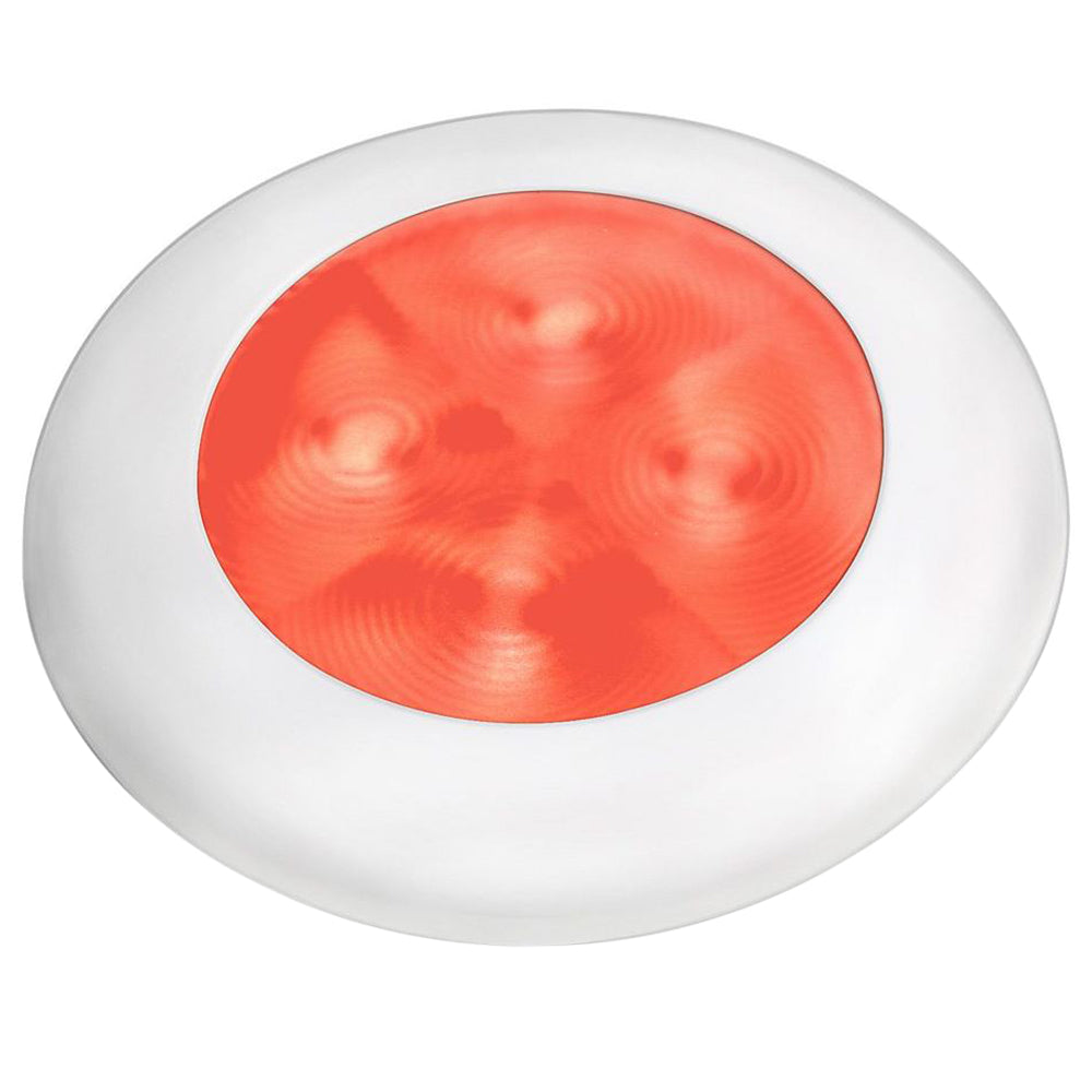 Hella Marine Red LED Round Courtesy Lamp - White Bezel - 24V OutdoorUp