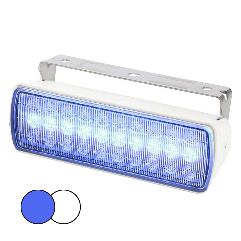 Hella Marine Sea Hawk XL Dual Color LED FloodLights - Blue/White LED - White Housing OutdoorUp
