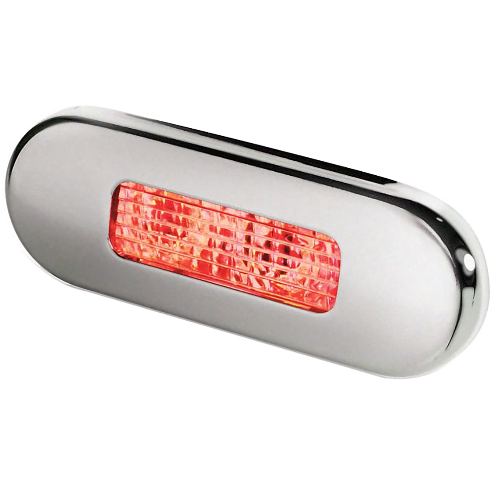 Hella Marine Surface Mount Oblong LED Courtesy Lamp - Red LED - Stainless Steel Bezel OutdoorUp
