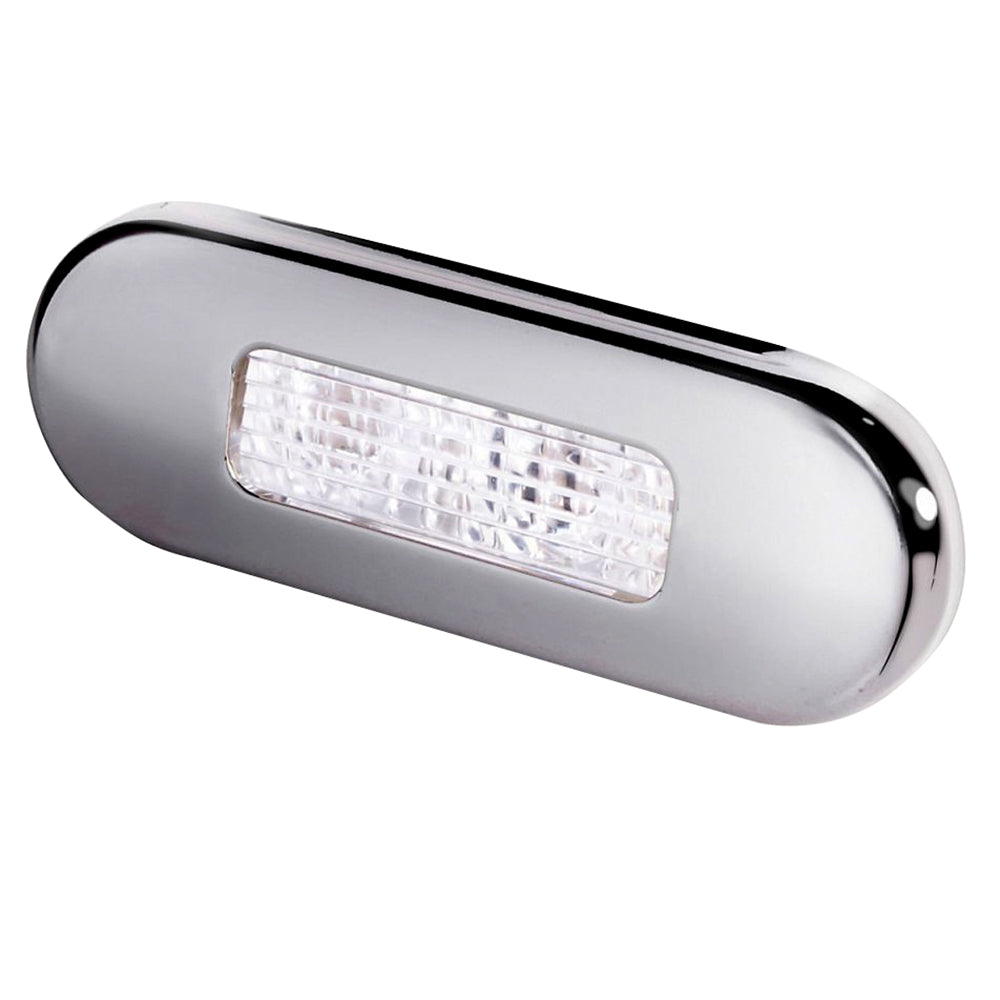 Hella Marine Surface Mount Oblong LED Courtesy Lamp - White LED - Stainless Steel Bezel OutdoorUp