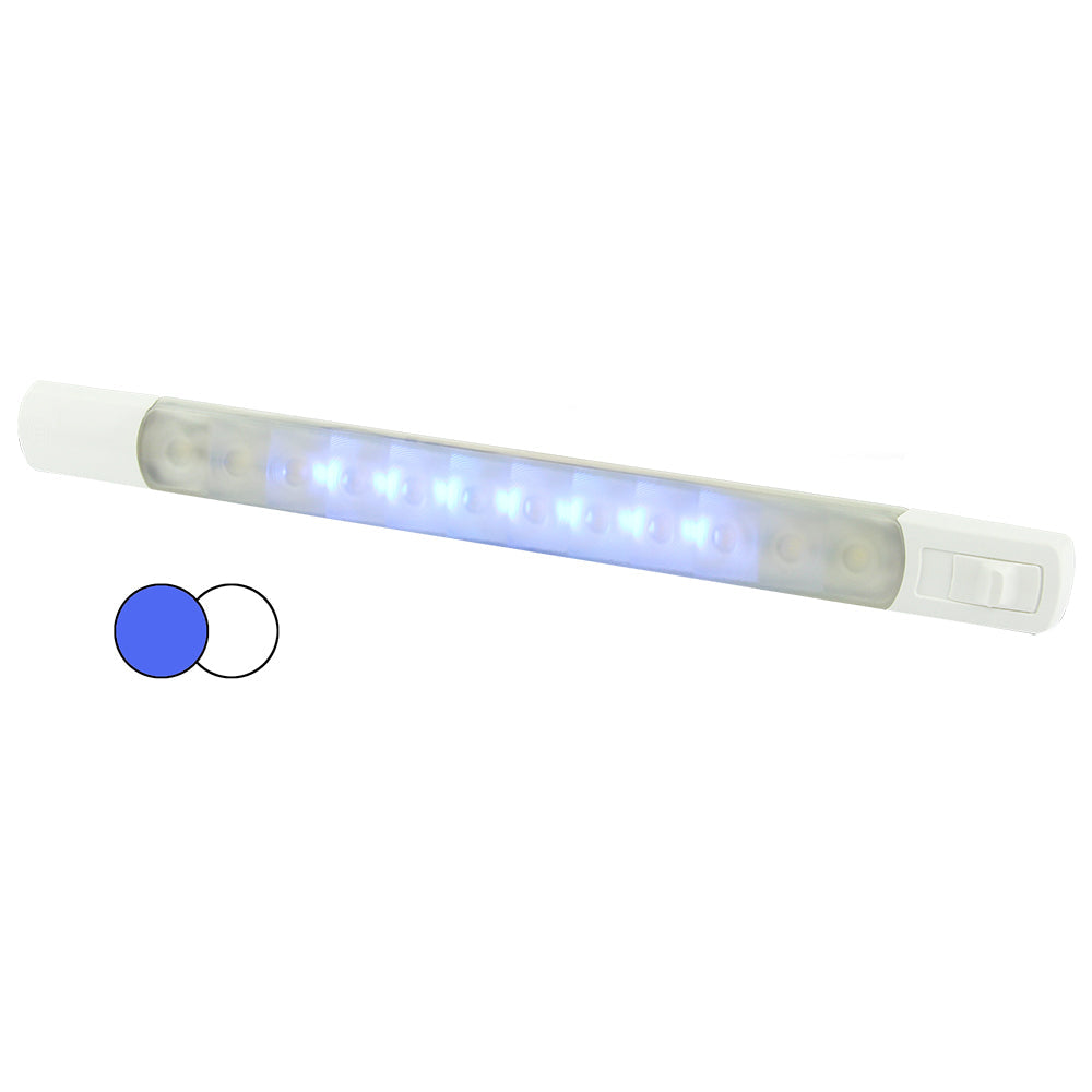 Hella Marine Surface Strip Light w/Switch - White/Blue LEDs - 12V OutdoorUp