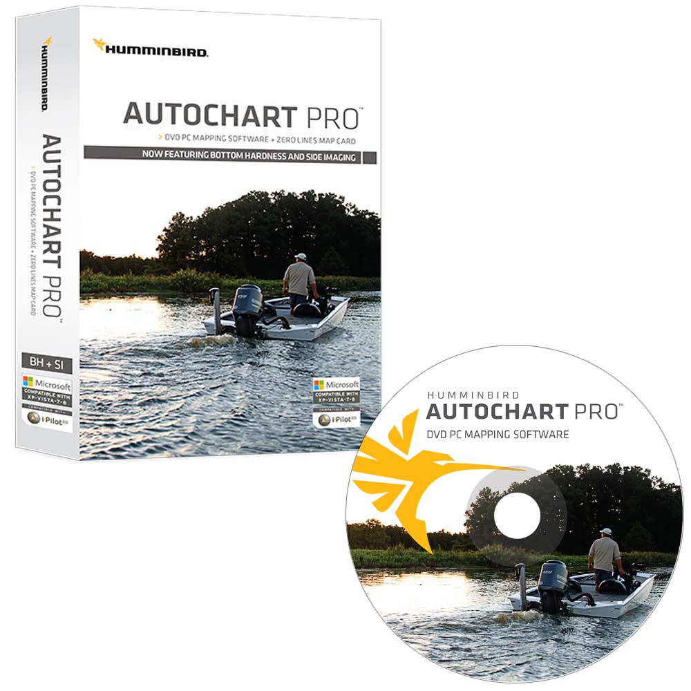 Humminbird AutoChart PRO DVD PC Mapping Software w/Zero Lines Map Card OutdoorUp