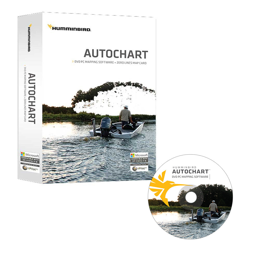 Humminbird Autochart DVD PC Mapping Software w/Zero Lines Map Card OutdoorUp