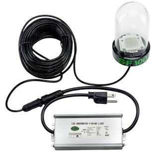 Hydro Glow SF100G 100W/120VAC Underwater Dock Light - Green Anchored To Bottom