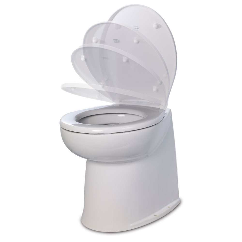 Jabsco 17" Deluxe Flush Fresh Water Electric Toilet w/Soft Close Lid - 24V OutdoorUp