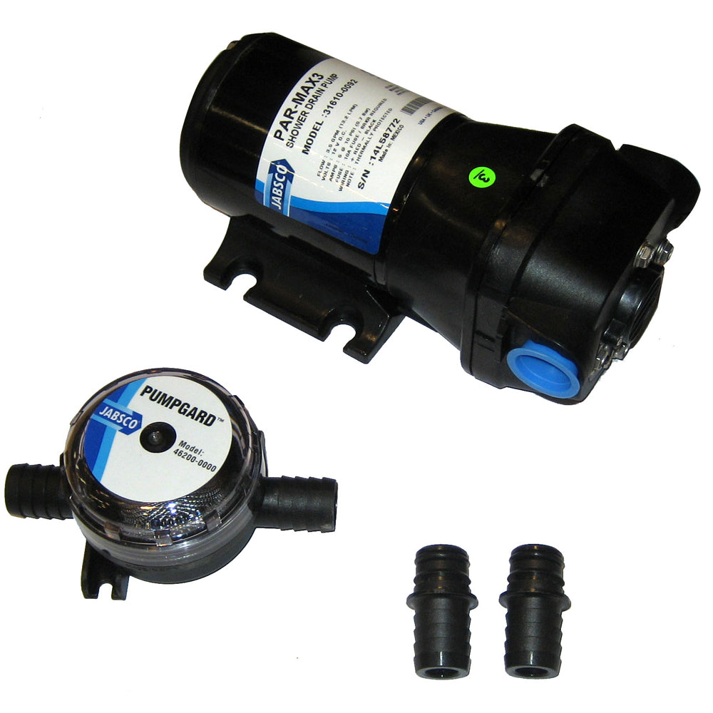 Jabsco PAR-Max 3 Shower Drain Pump 12V 3.5 GPM OutdoorUp