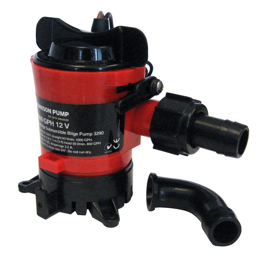 Johnson Pump 1000 GPH Bilge Pump 3/4" 12V Dura Ports OutdoorUp