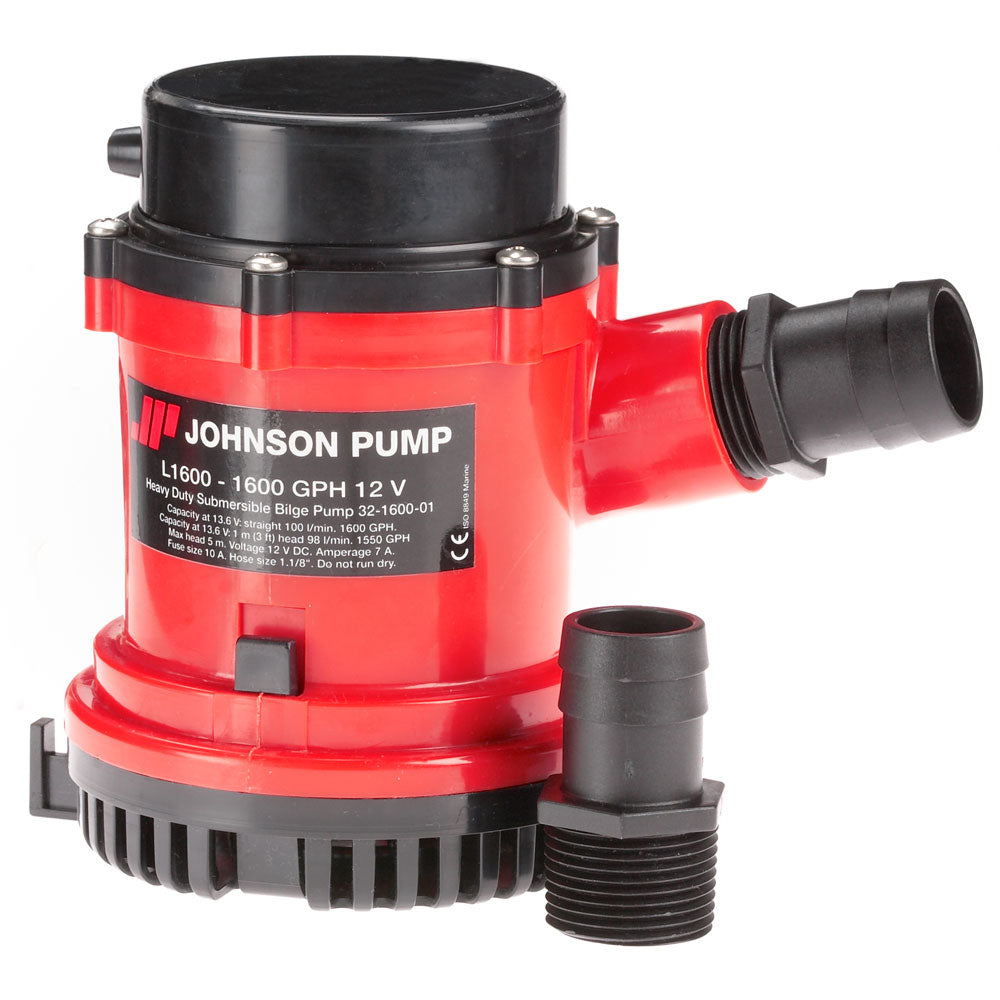 Johnson Pump 1600 GPH Bilge Pump 1-1/8" Hose 12V OutdoorUp