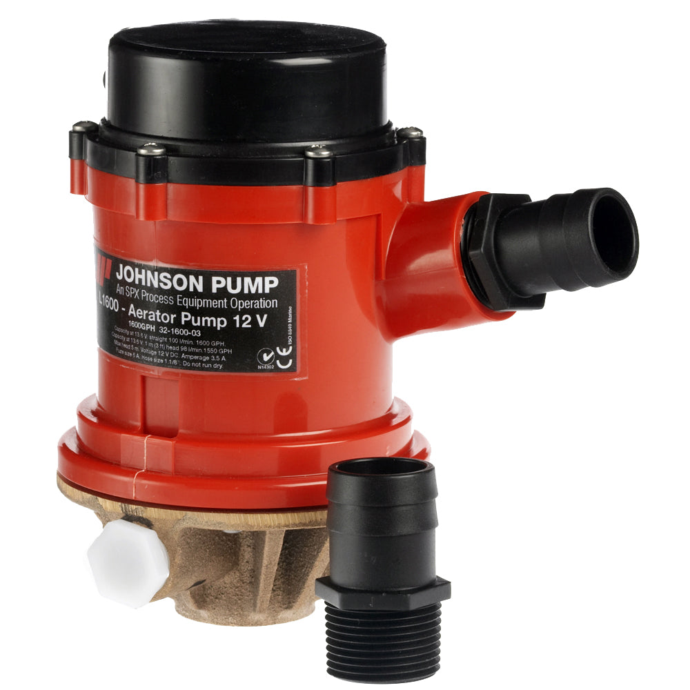 Johnson Pump Pro Series 1600 GPH Tournament Livewell/Baitwell Pump  - 12V OutdoorUp