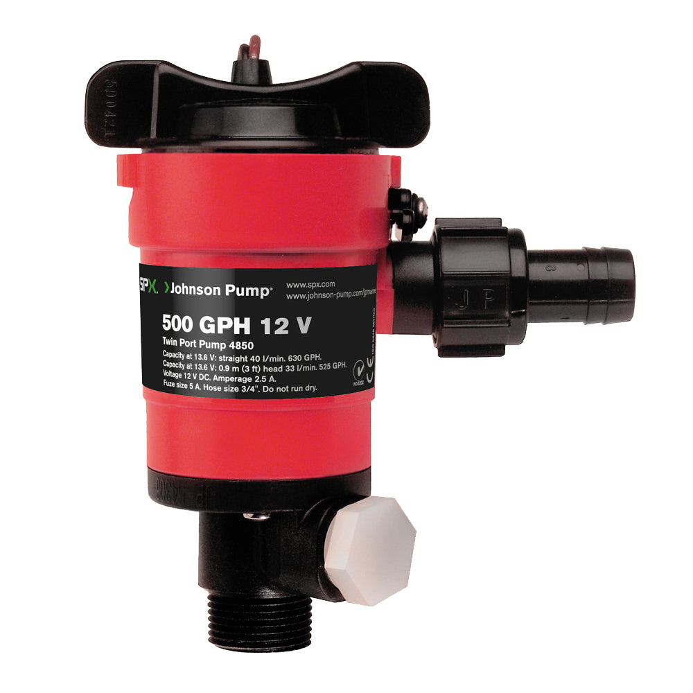 Johnson Pump Twin Port 500GPH Livewell Aerating Pump - 12V OutdoorUp