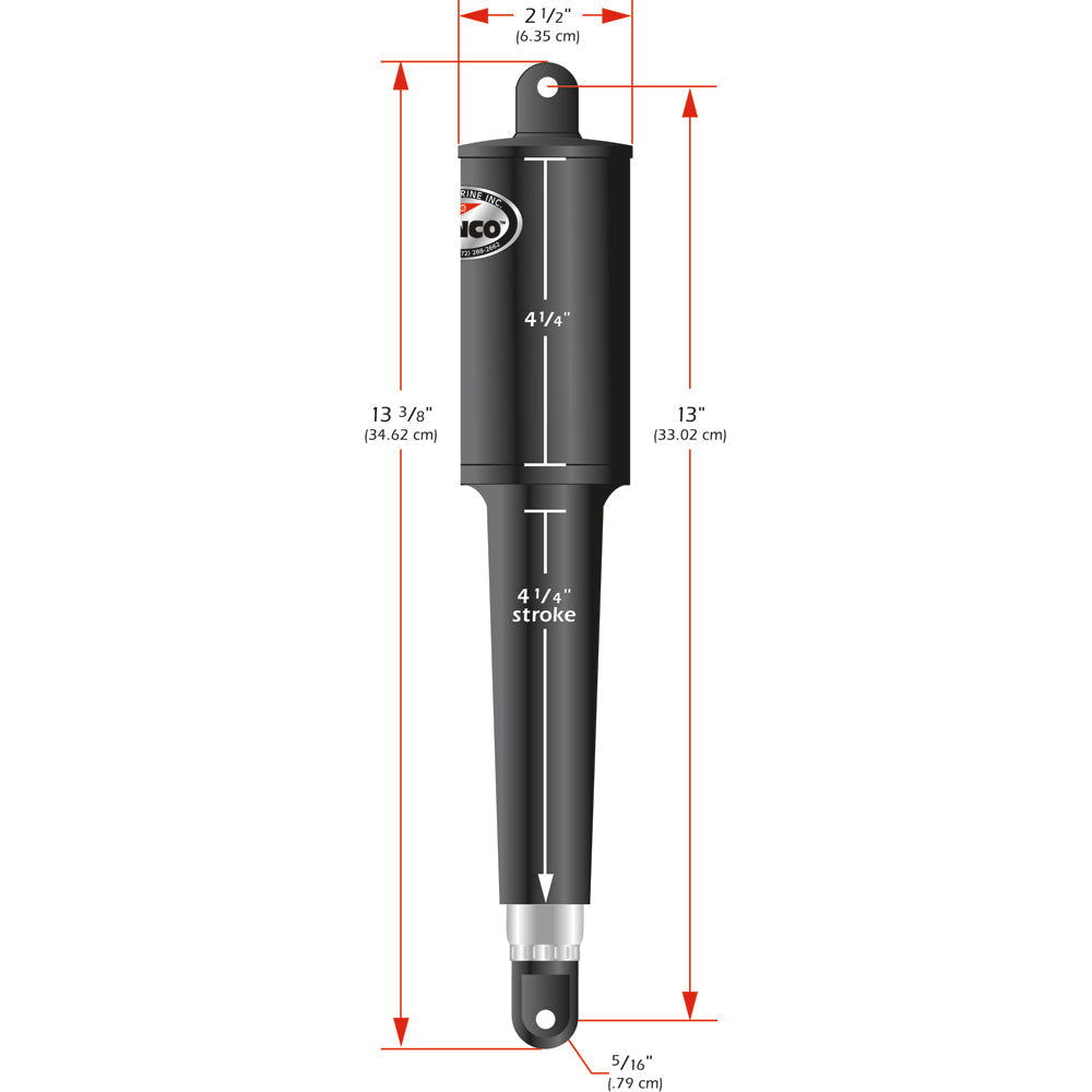 Lenco 102 Series Standard Actuator - 12V - 4-1/4" Stroke OutdoorUp