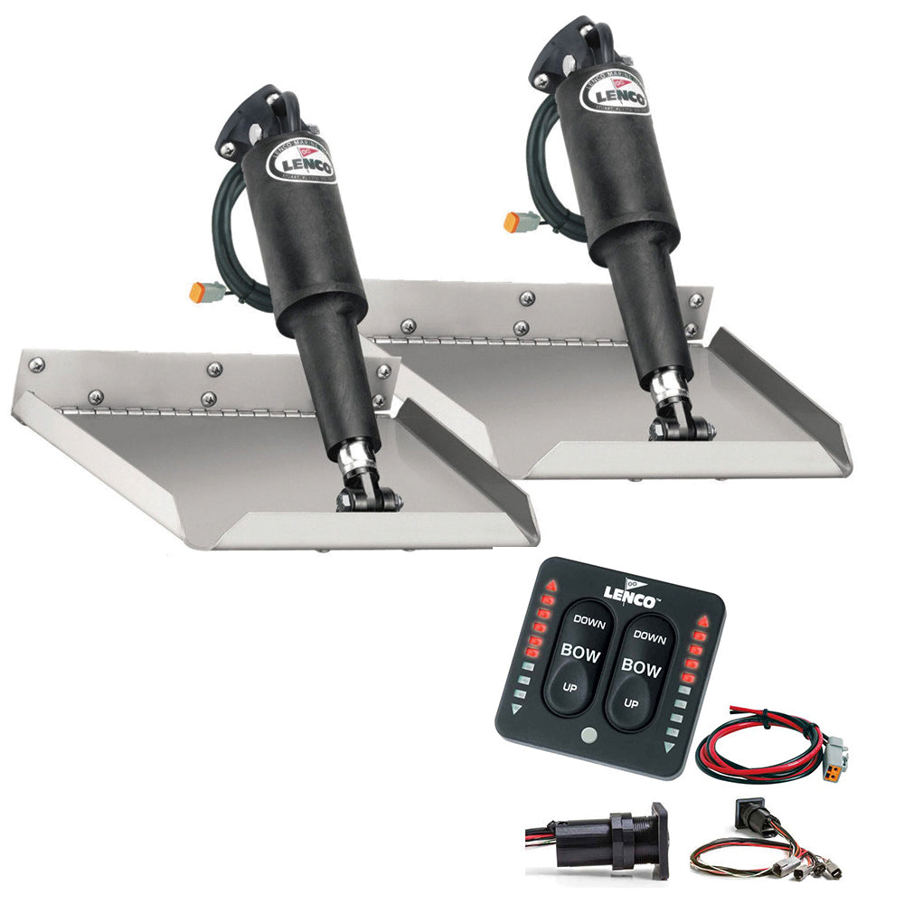 Lenco 12" x 18" Edgemount Trim Tab Kit w/LED Indicator   Switch Kit 12V OutdoorUp