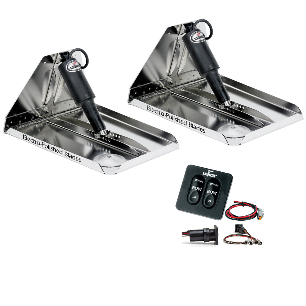 Lenco 16" x 12" Heavy Duty Performance Trim Tab Kit w/Standard Tactile Switch Kit 12V OutdoorUp