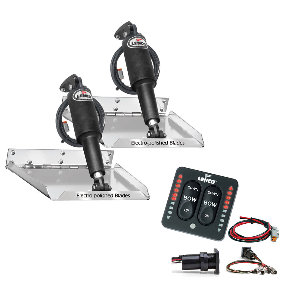 Lenco 16" x 12" Standard Performance Trim Tab Kit w/LED Indicator Switch Kit 12V OutdoorUp