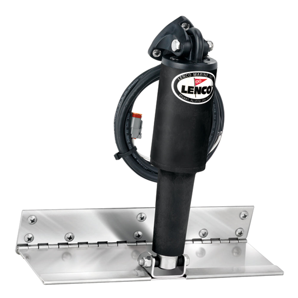 Lenco 4" x 12" Limited Space Trim Tab Kit w/o Switch Kit 12V - Electro-Polished - Short Actuator OutdoorUp