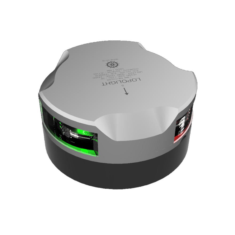 Lopolight Series 101-005 - Tri-Color Navigation Light - 1NM - Horizontal Mount -Silver Housing OutdoorUp